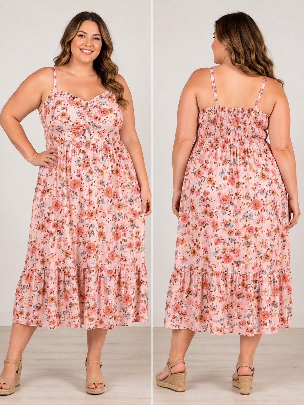 Torrid Pink Floral Maxi Dress W/Pockets Size 2